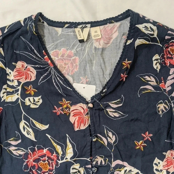 Roxy glowing energy long sleeve floral dress,color Blue, size S - Picture 5 of 15